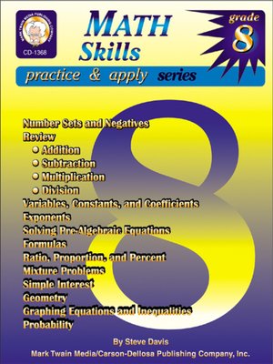 cover image of Math Skills, Grade 8